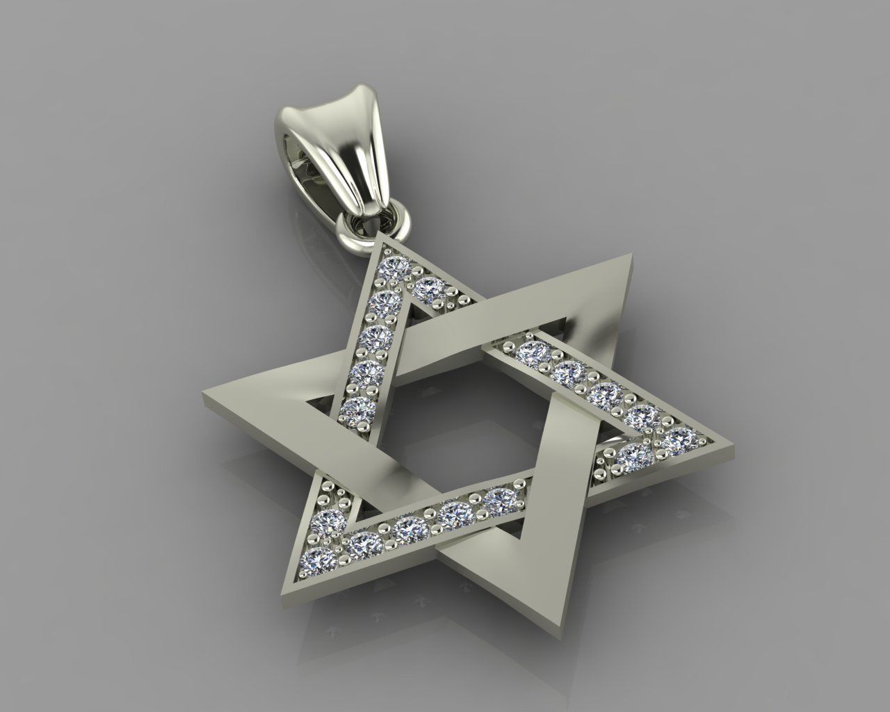 star of david pendant p0027 3D print model_5