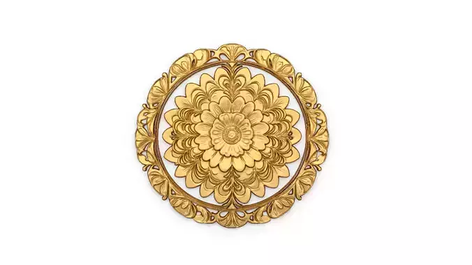 Classic circular  carved decor ornament 01