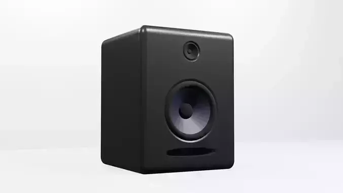 Realistic 3D Model of Computer Speakers or Studio Monitors