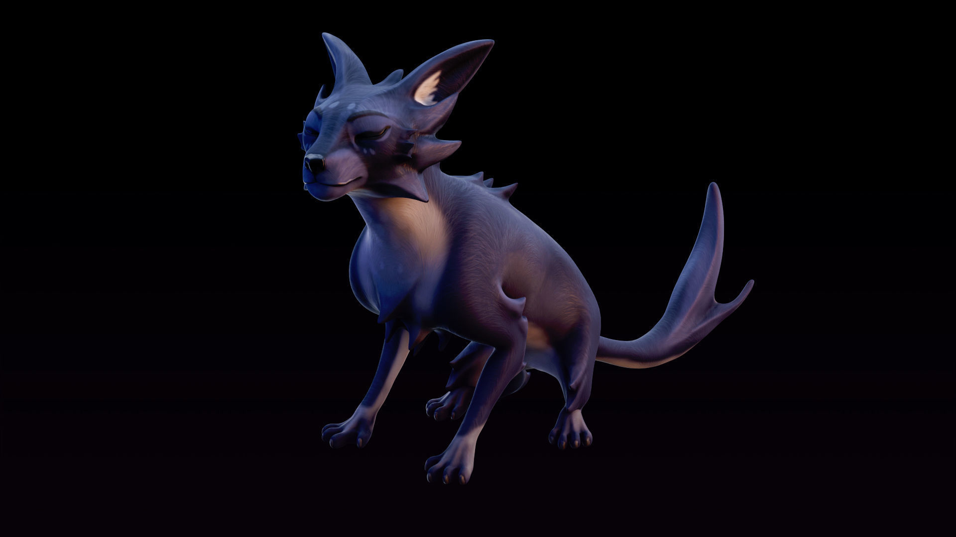 Stylized Cat - AR Ready Rigged Cartoon Character for Blender Low-poly 3D model_3