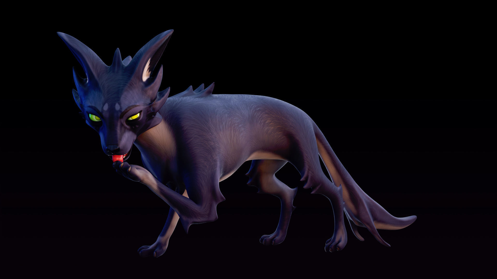 Stylized Cat - AR Ready Rigged Cartoon Character for Blender Low-poly 3D model_5