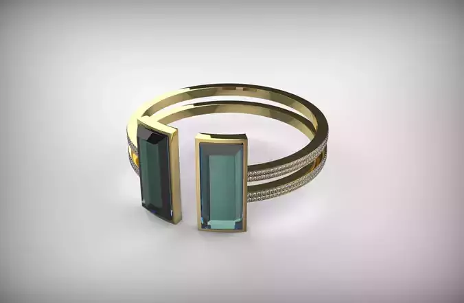 Diamond Cuban Ring 3D print model