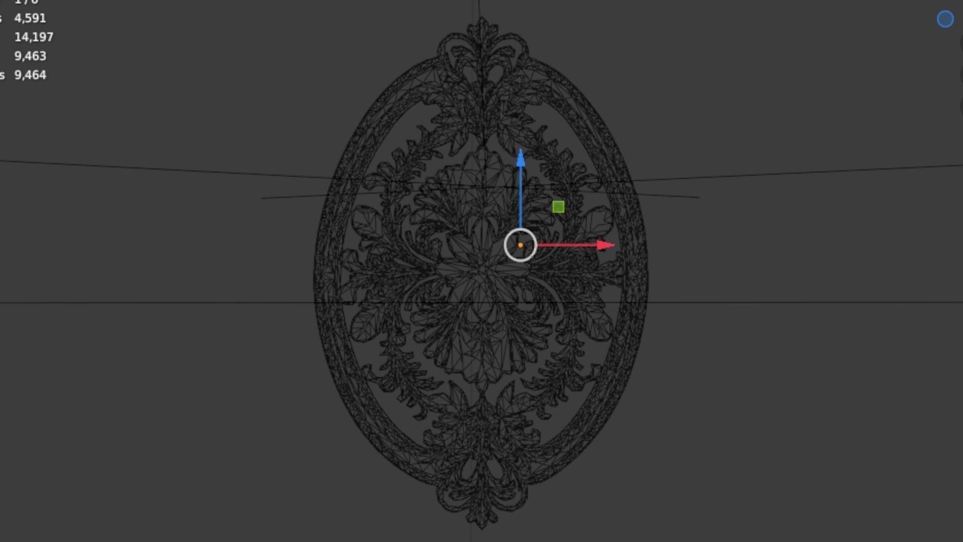 Classic oval carved decor ornament 01  3D model_6