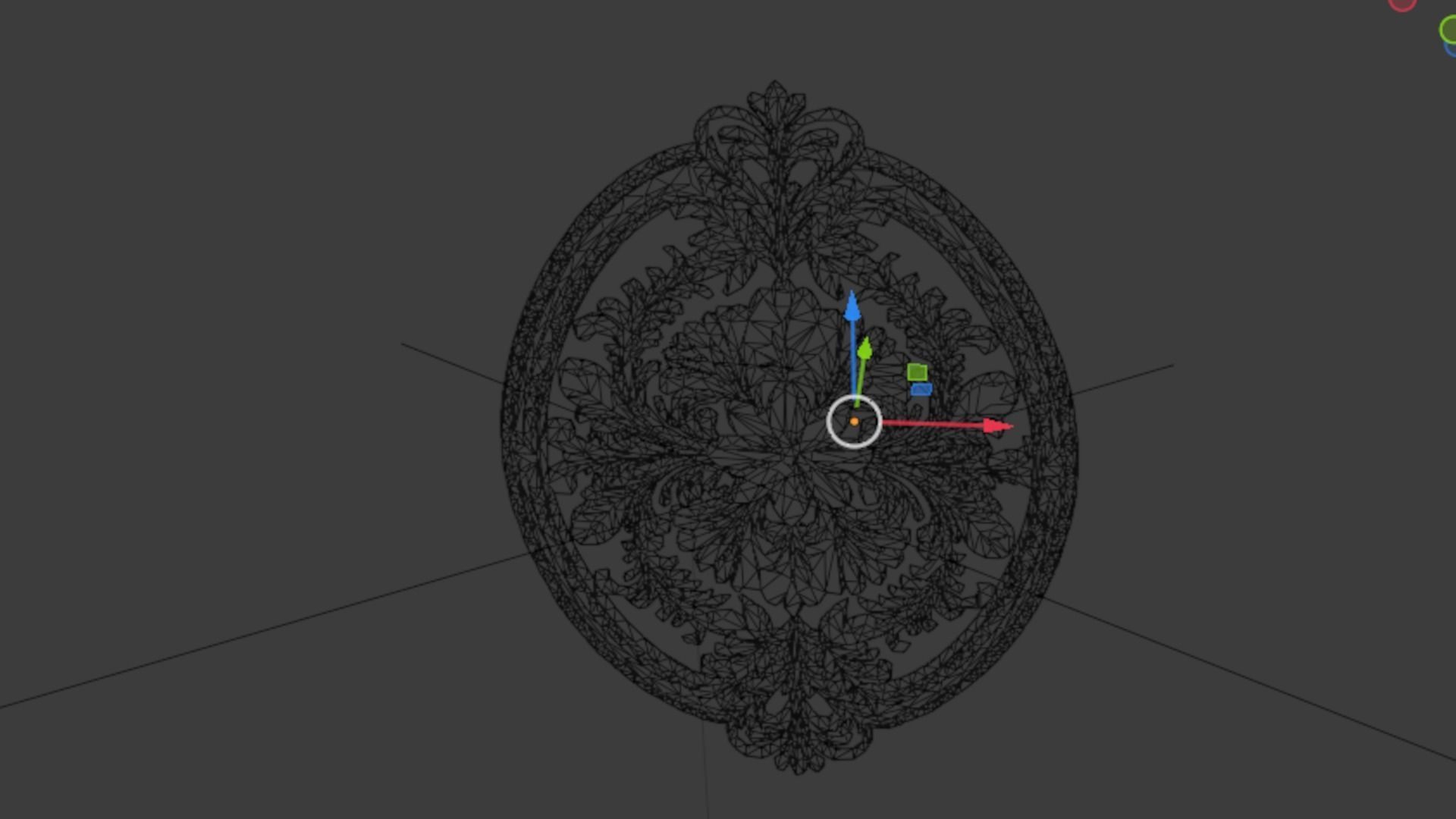Classic oval carved decor ornament 01  3D model_5