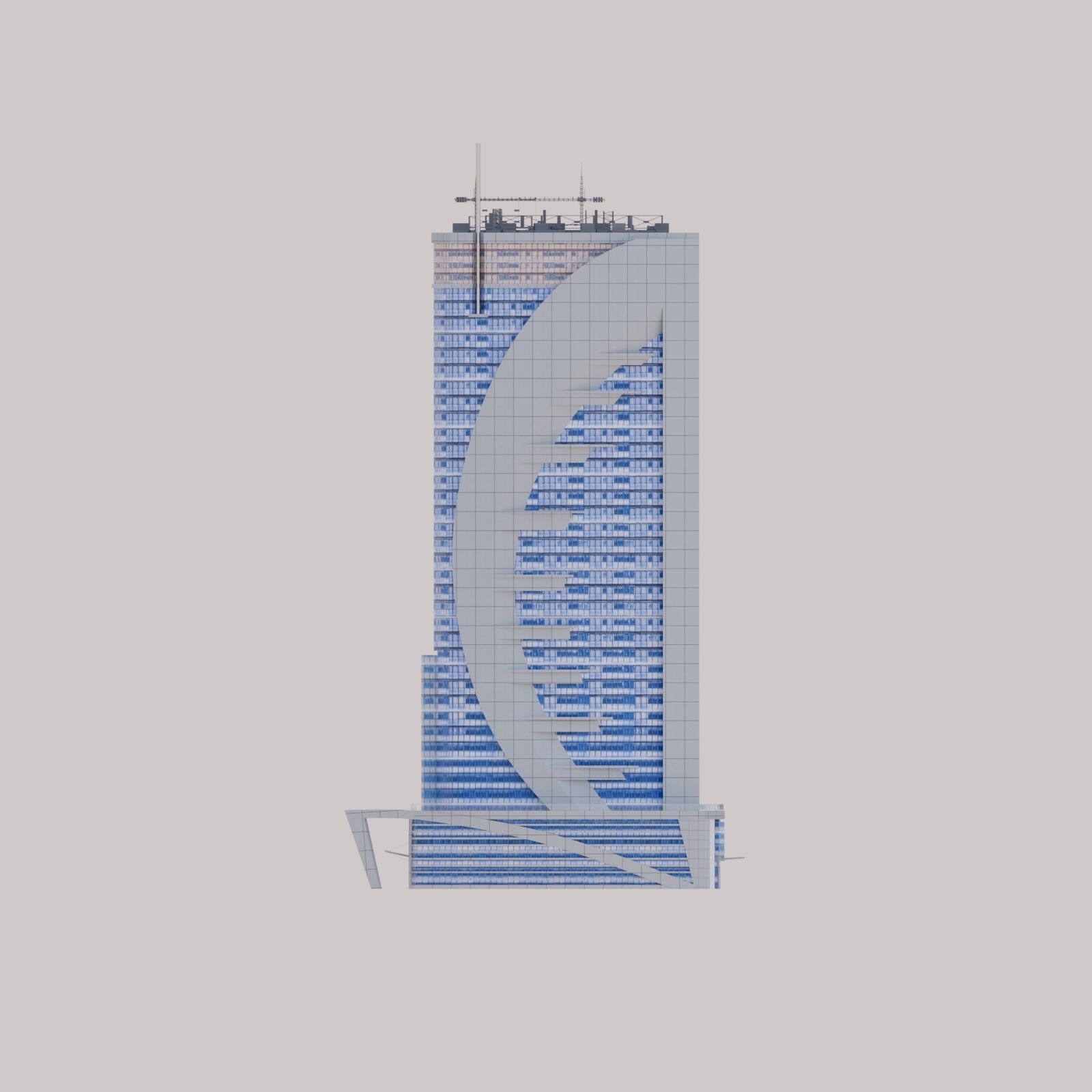 Qatar Doha Qatarbank Skyscraper 3D model_3