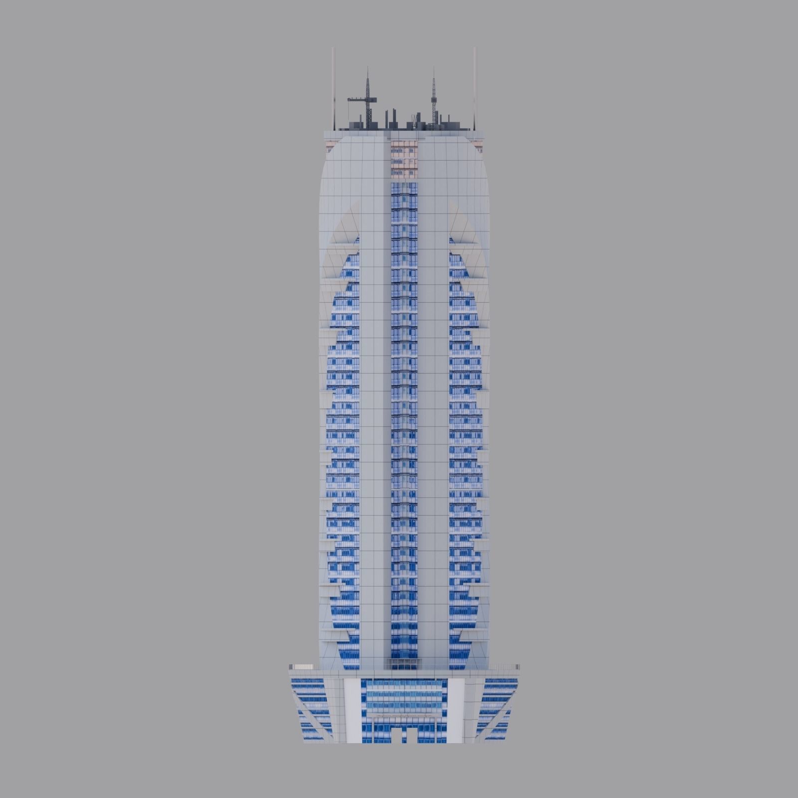 Qatar Doha Qatarbank Skyscraper 3D model_2