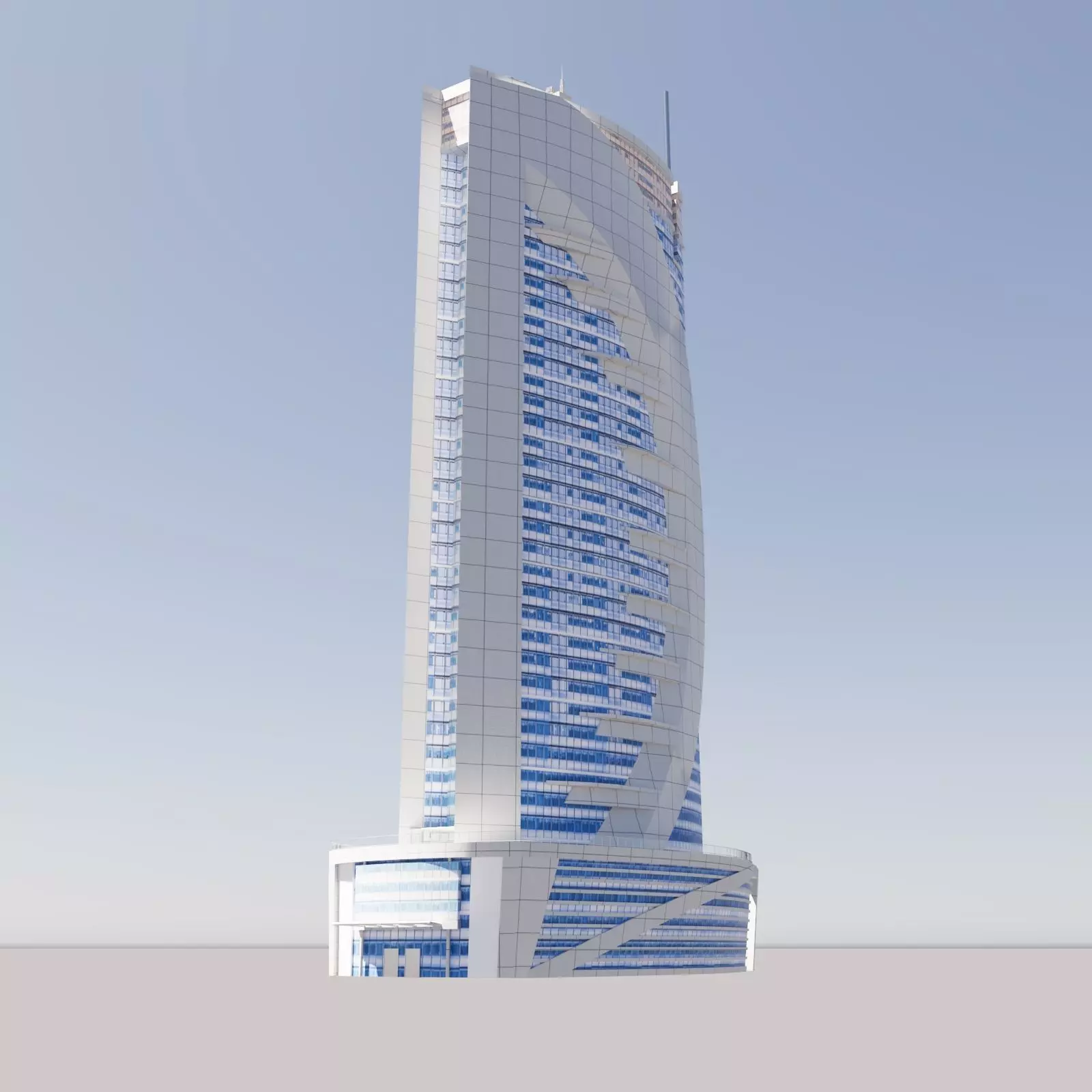 Qatar Doha Qatarbank Skyscraper 3D model_0