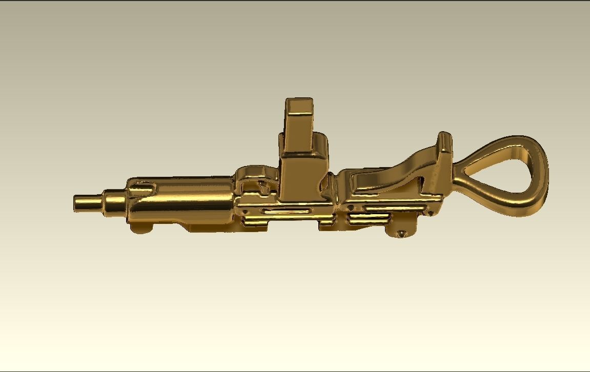 Uzi gun pendant 3D print model_5