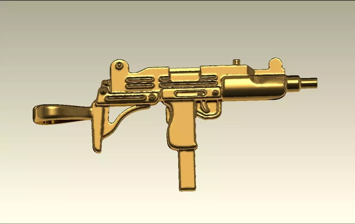 Uzi gun pendant 3D print model_0