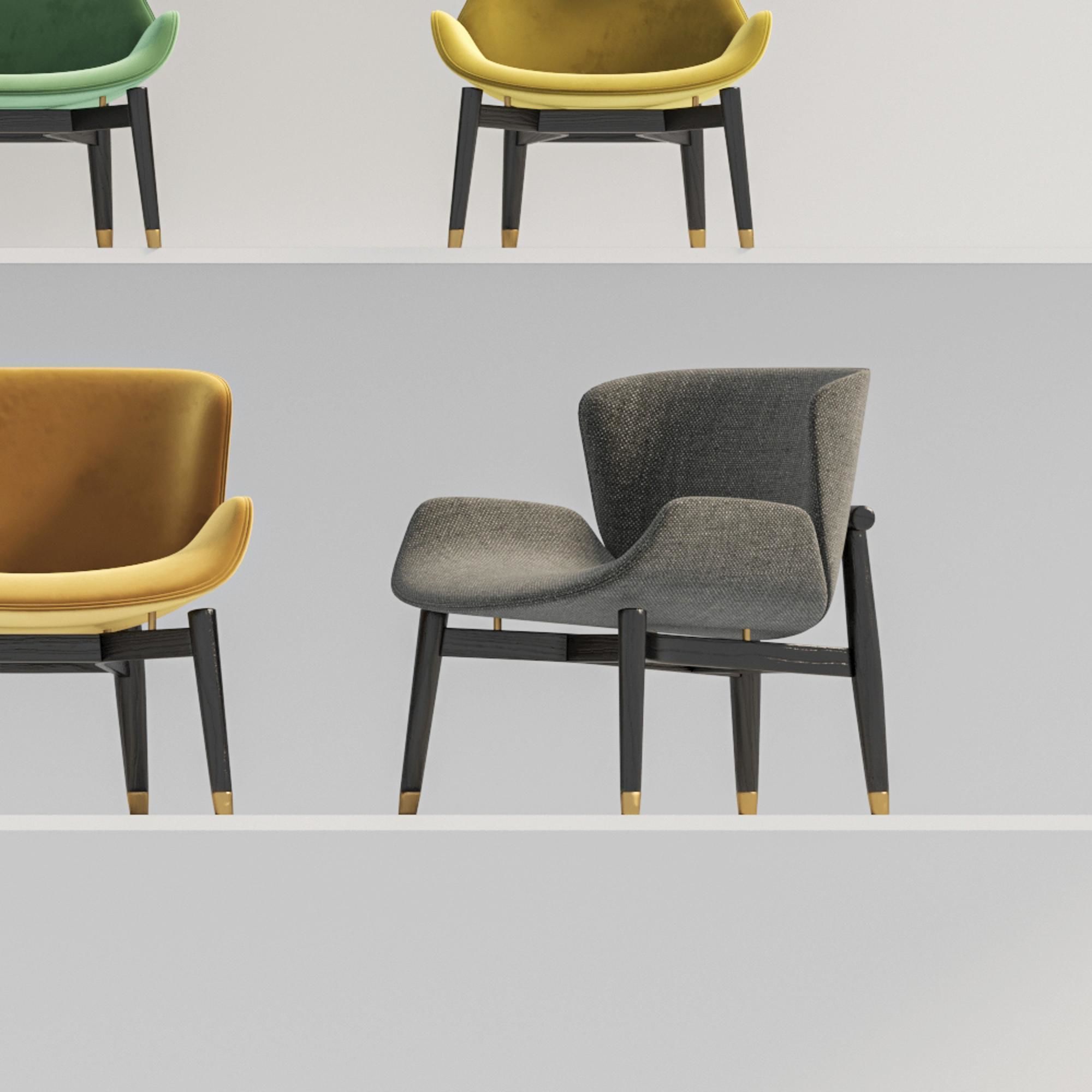 and sofa of chair Combination 3D model_2