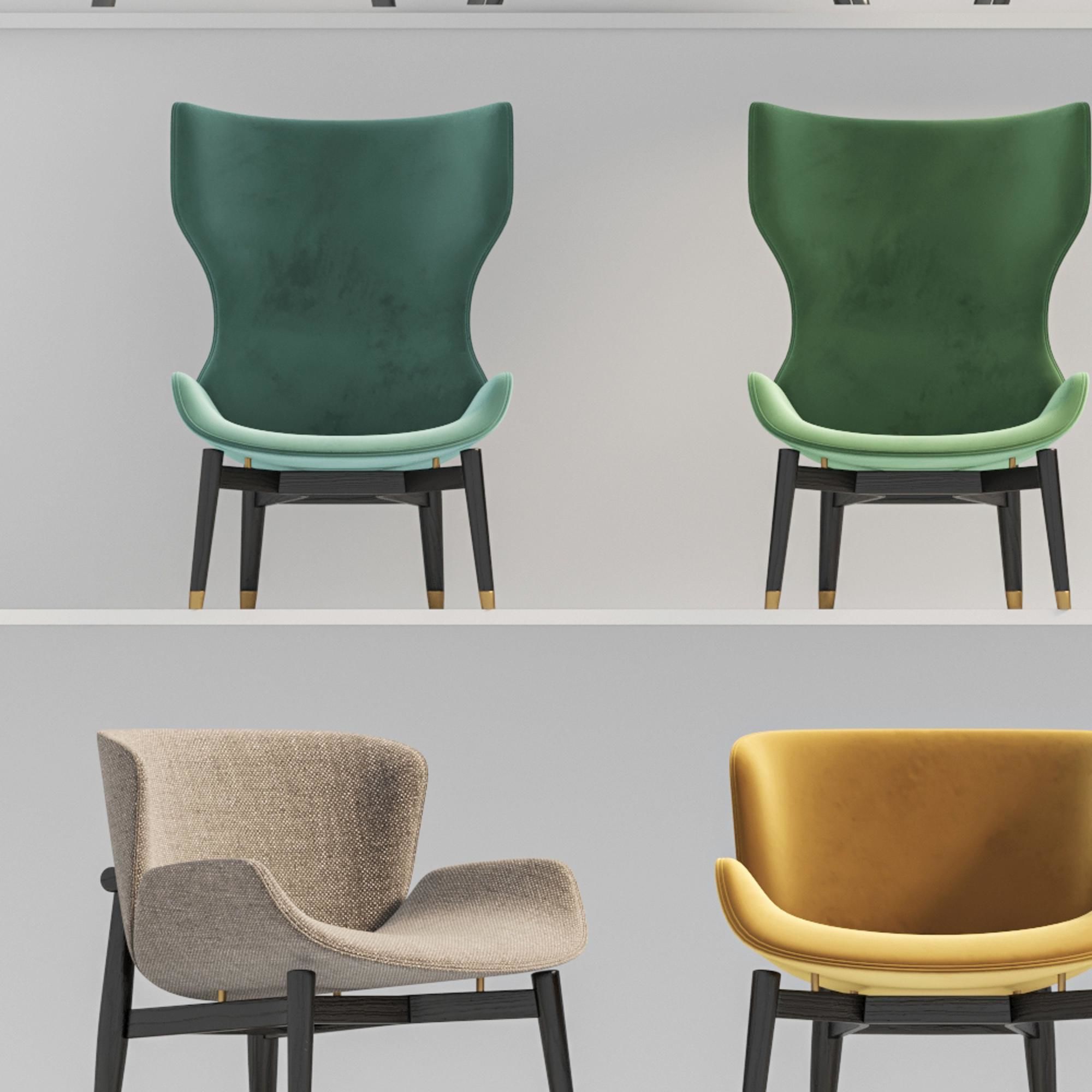 and sofa of chair Combination 3D model_3