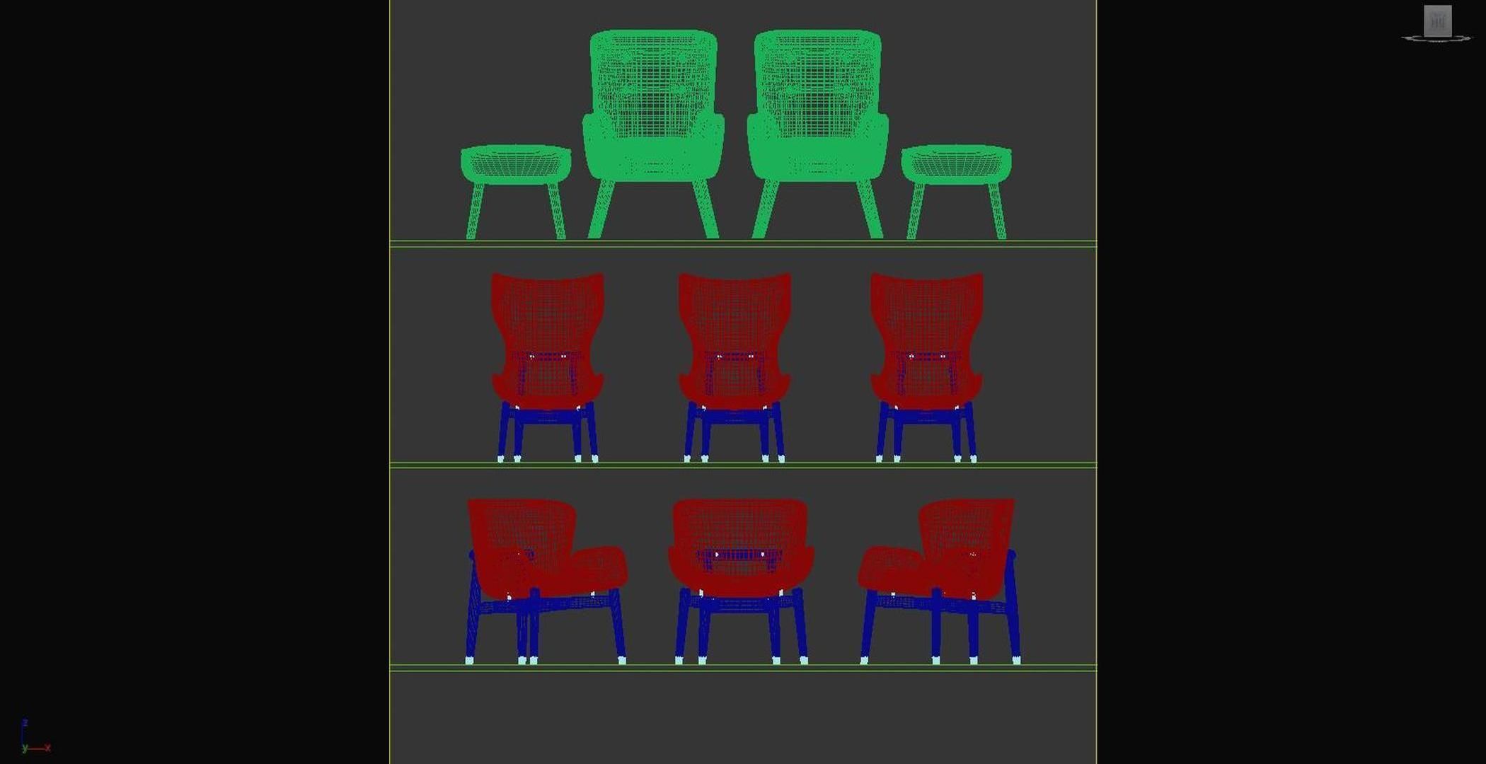 and sofa of chair Combination 3D model_6