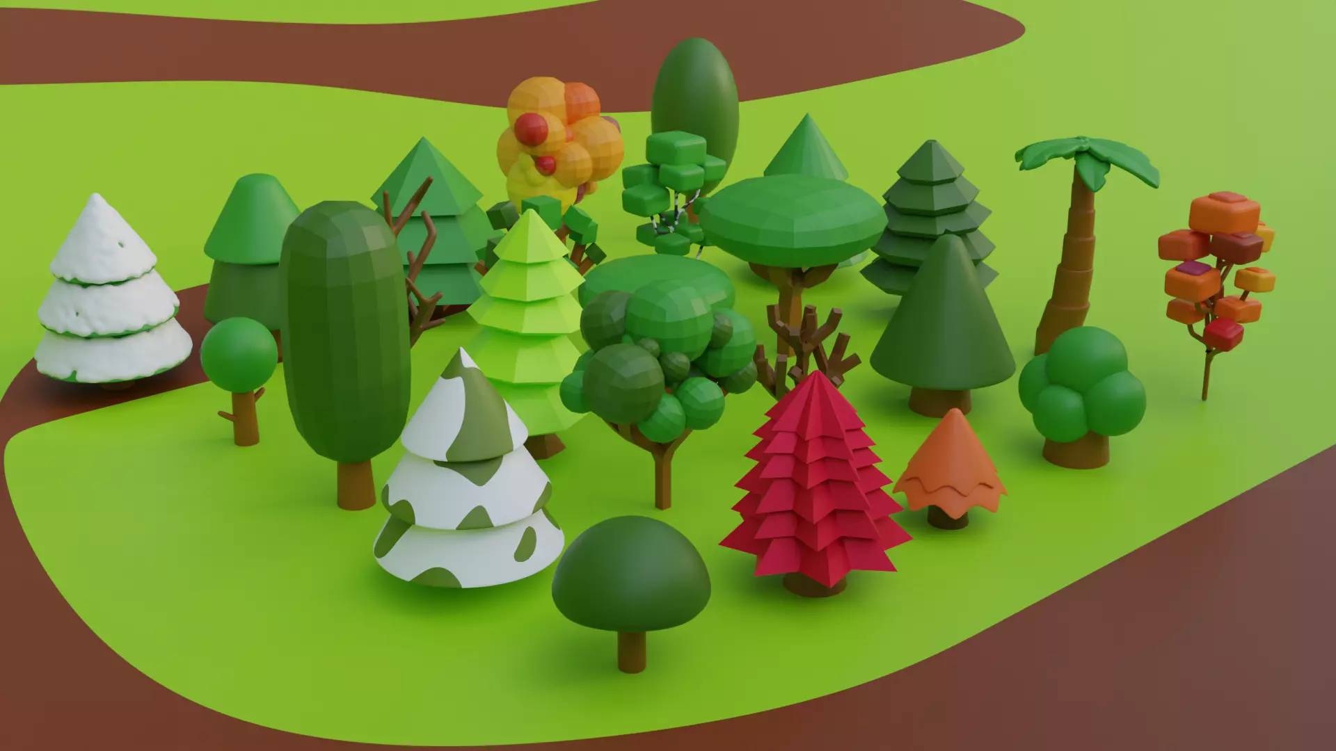 Low Poly Tree Pack Low-poly 3D model