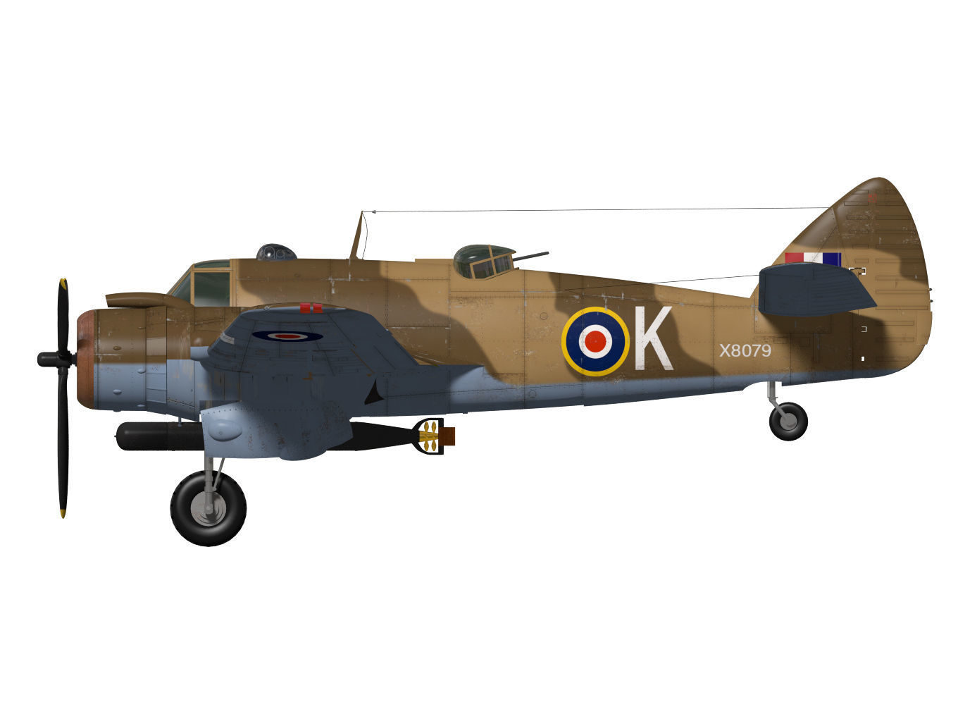 Bristol Beaufighter  MKVIC 3D model_9