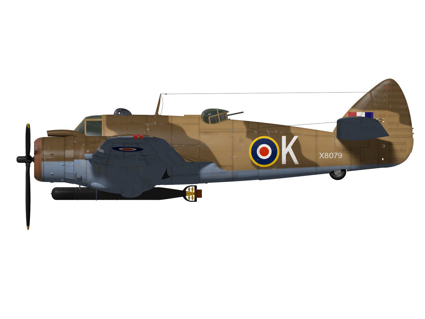 Bristol Beaufighter  MKVIC 3D model_8