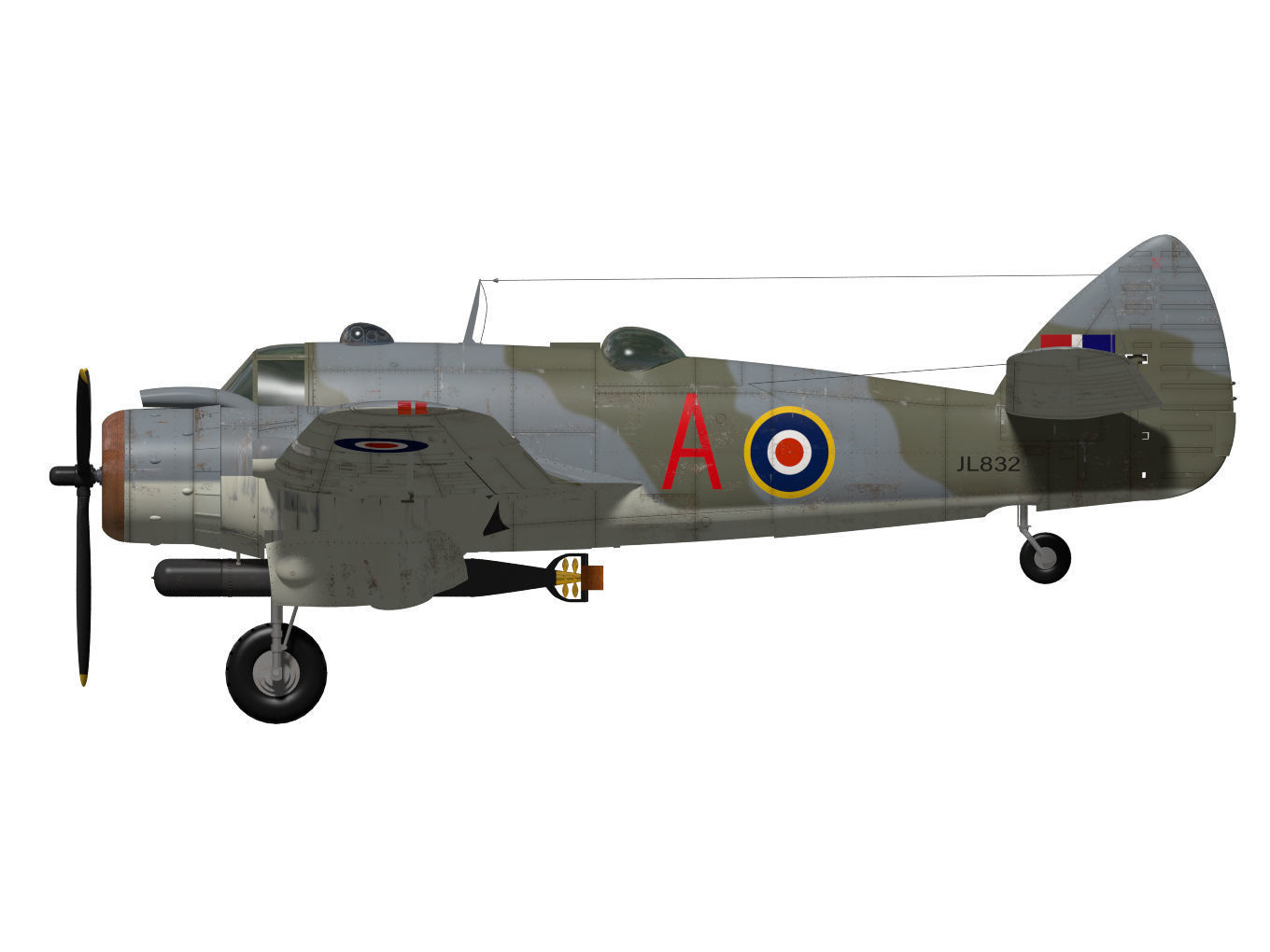 Bristol Beaufighter MKVIC 3D model_9