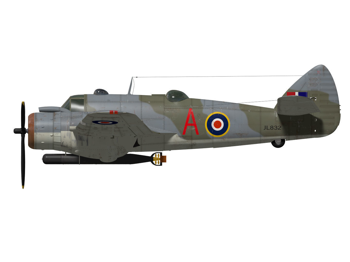 Bristol Beaufighter MKVIC 3D model_8