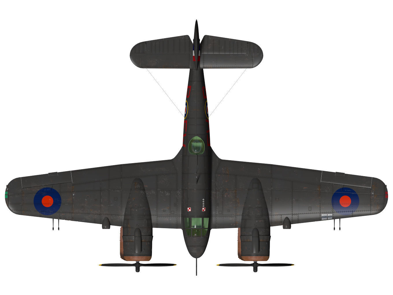 Bristol Beaufighter  MKVIF 3D model_12