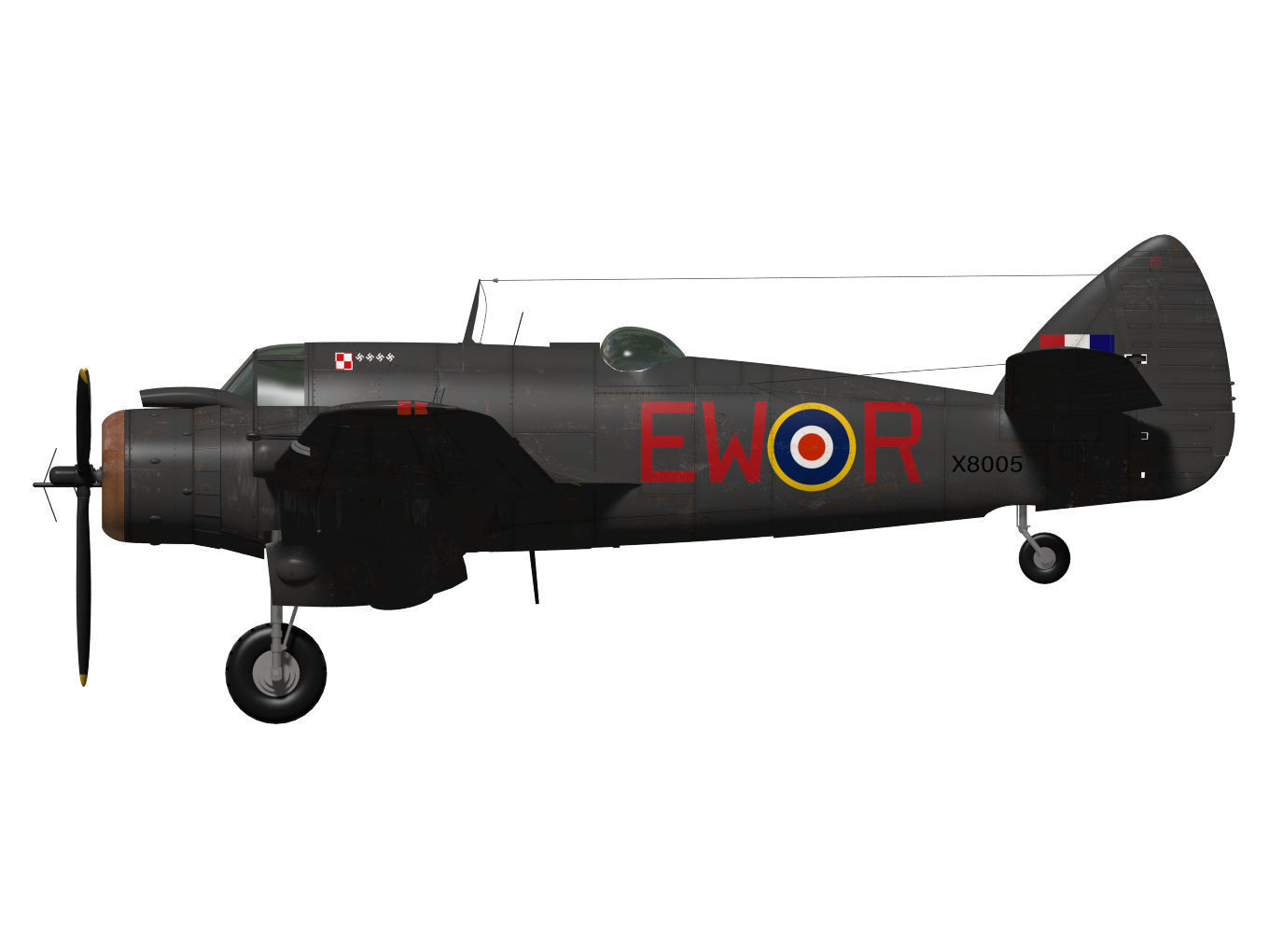 Bristol Beaufighter  MKVIF 3D model_9