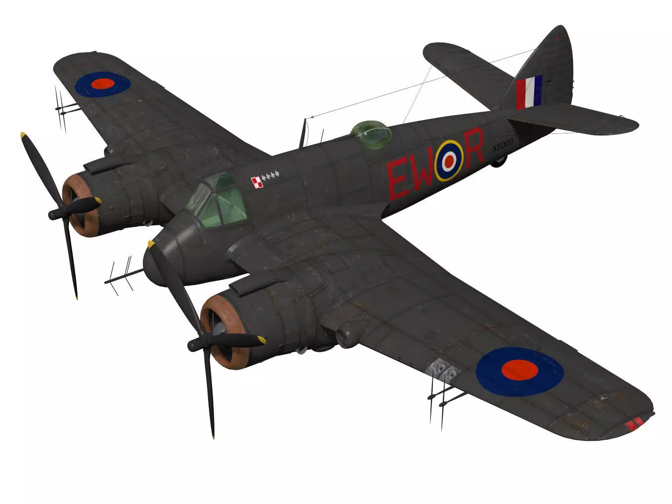 Bristol Beaufighter  MKVIF 3D model_0