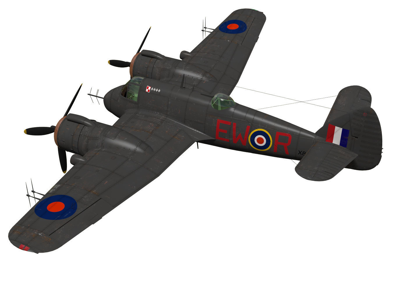 Bristol Beaufighter  MKVIF 3D model_1