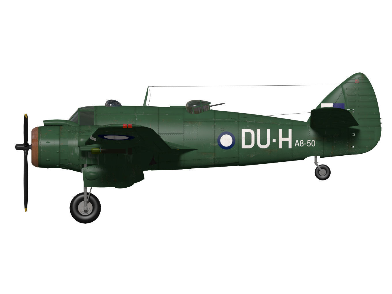 Bristol Beaufighter  MKXXI 3D model_9