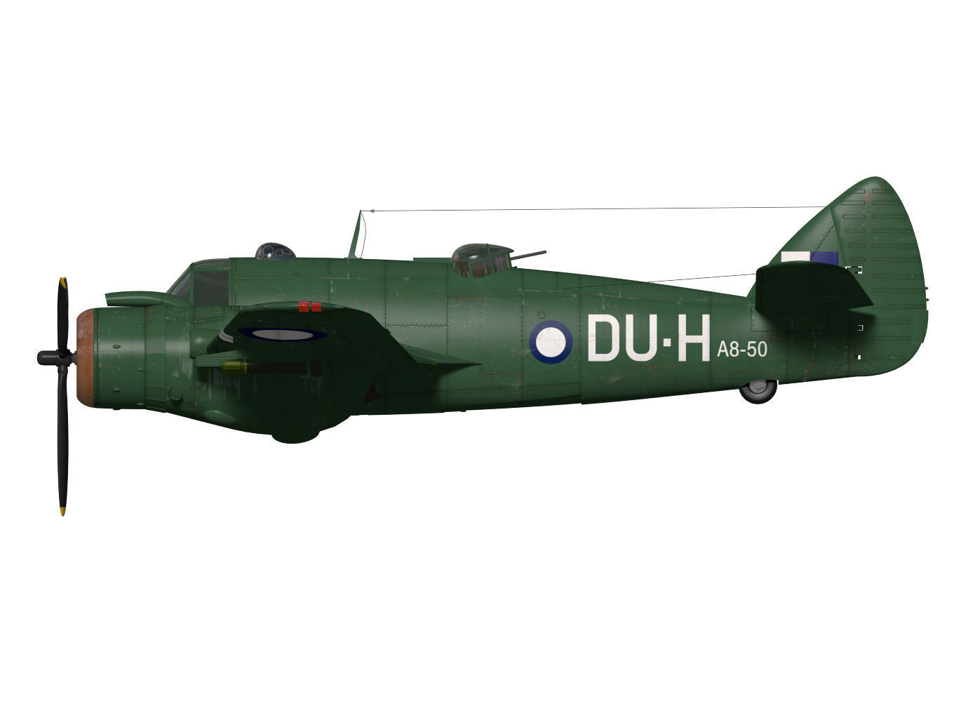 Bristol Beaufighter  MKXXI 3D model_8