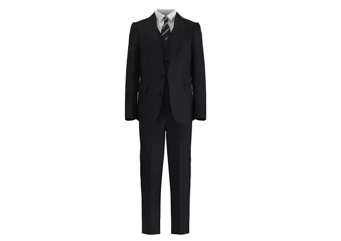 Man Black Business Suit Free low-poly 3D model
