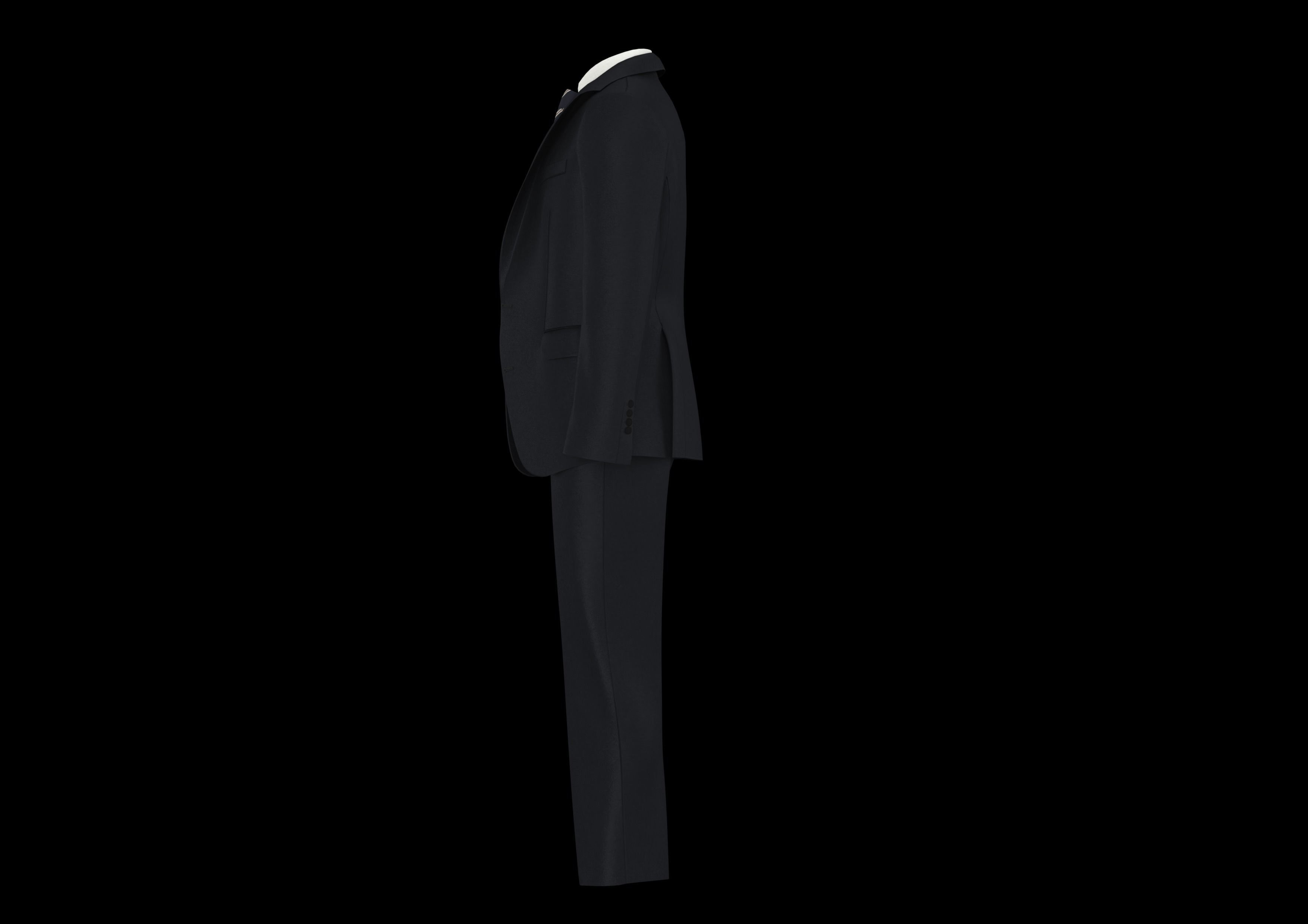 Man Black Business Suit Free low-poly 3D model_1