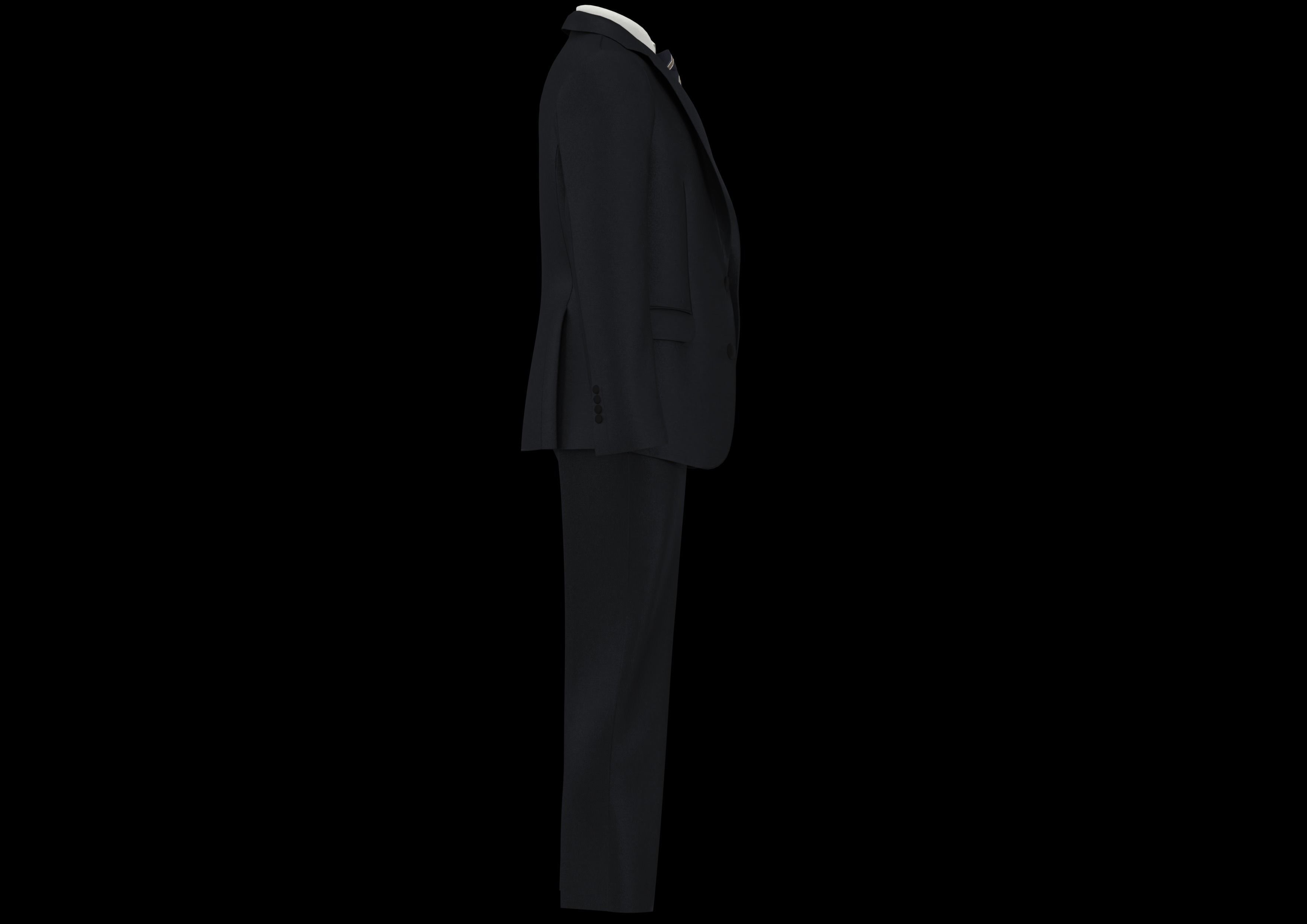 Man Black Business Suit Free low-poly 3D model_2