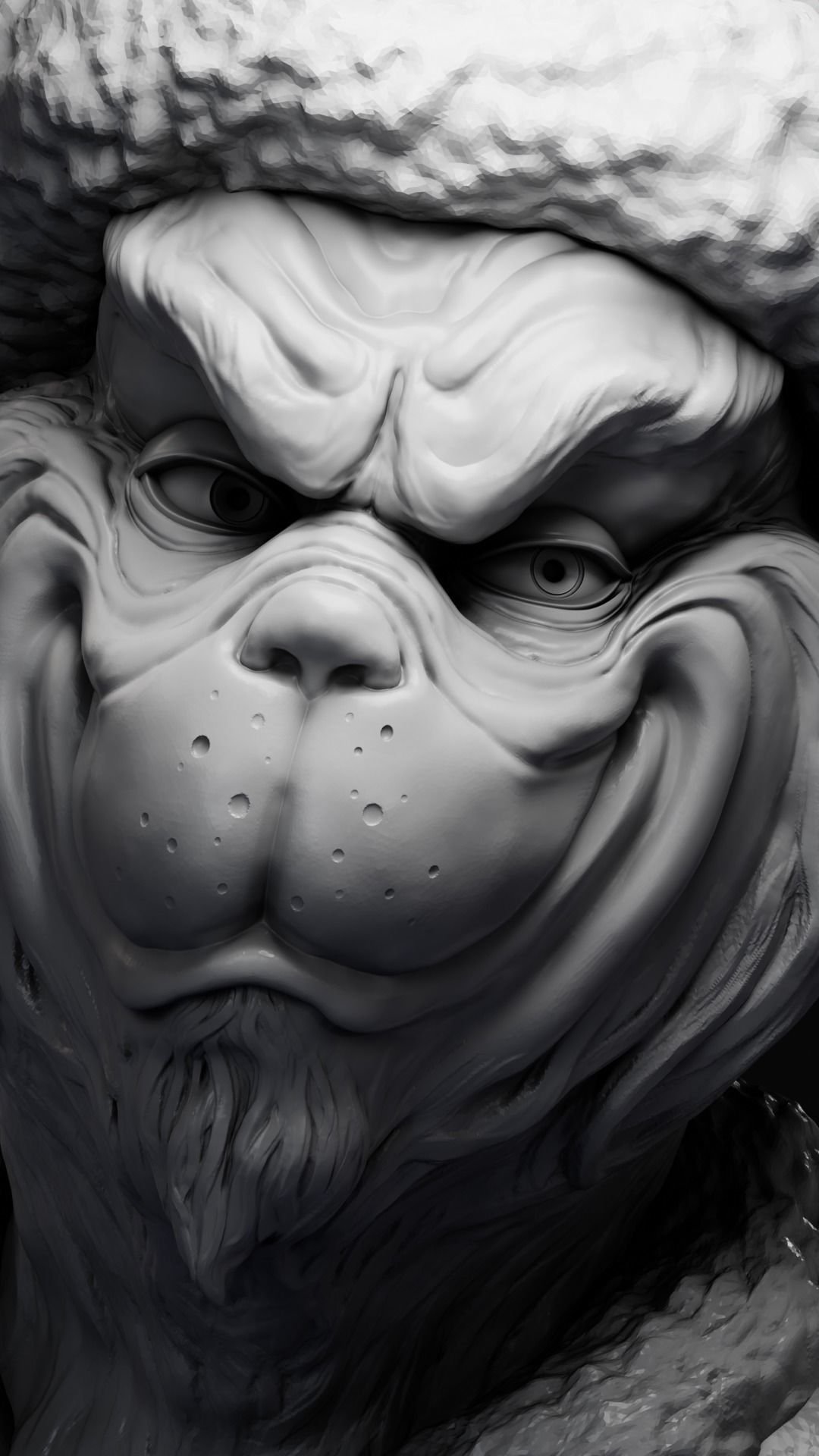 Grinch bust 3D print model_1