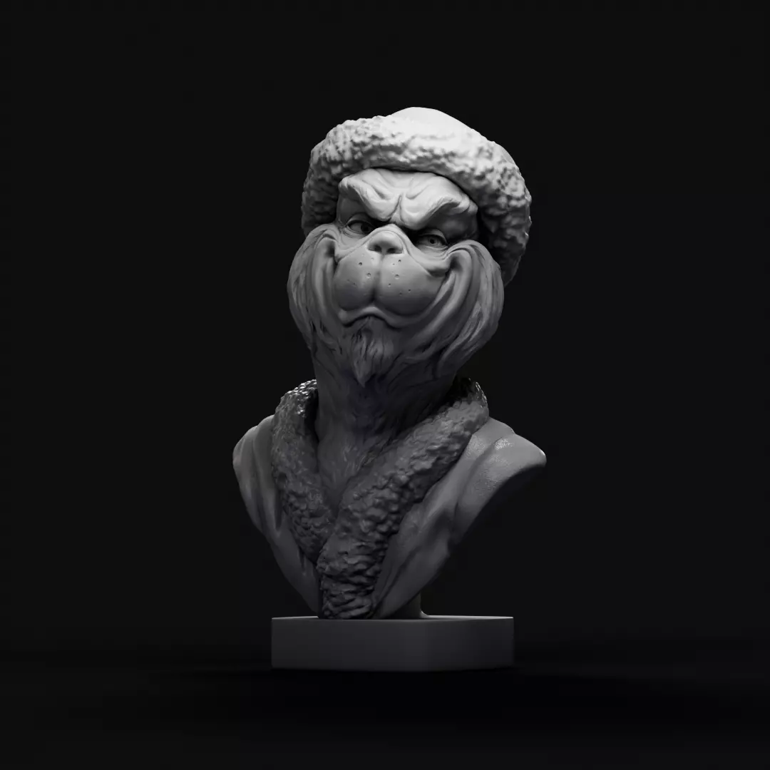 Grinch bust 3D print model_0