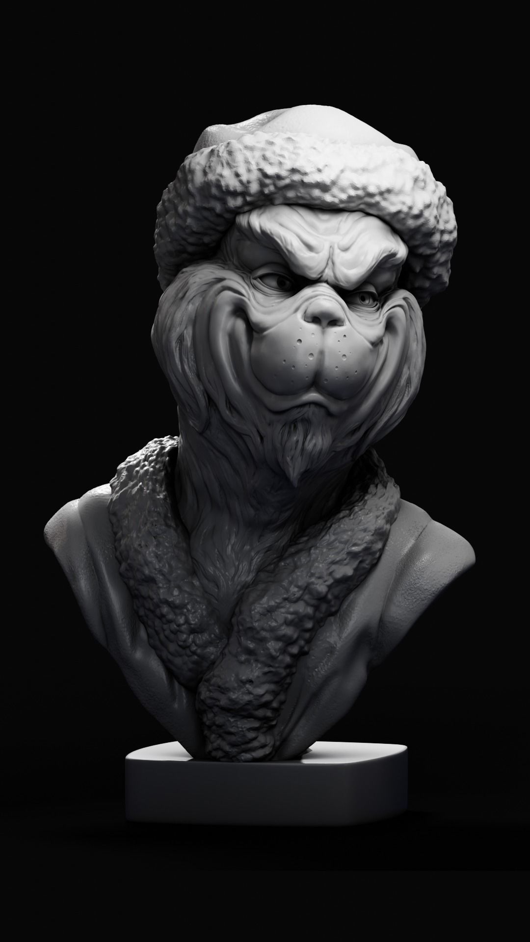 Grinch bust 3D print model_2