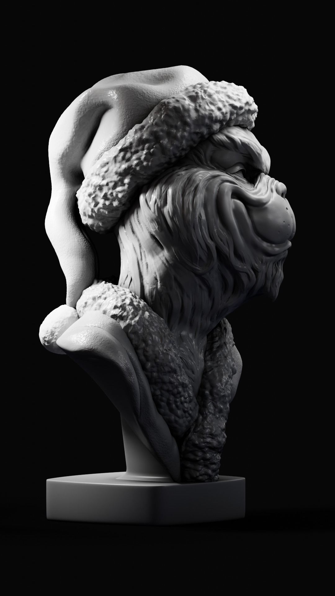 Grinch bust 3D print model_3