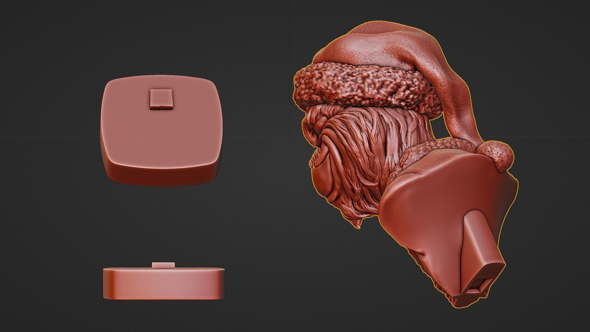 Grinch bust 3D print model_5