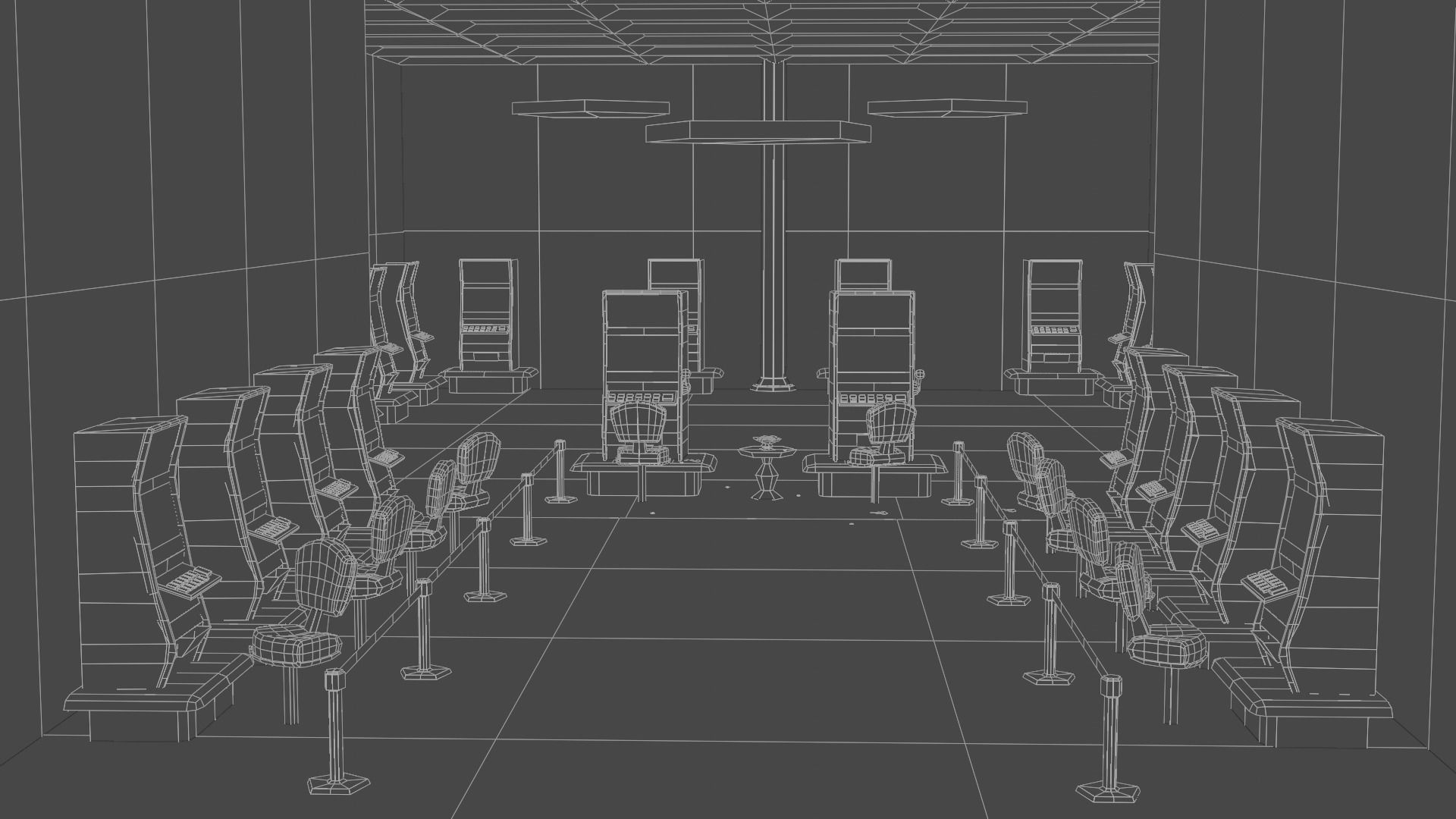 Small casino - interior and props Low-poly 3D model_3
