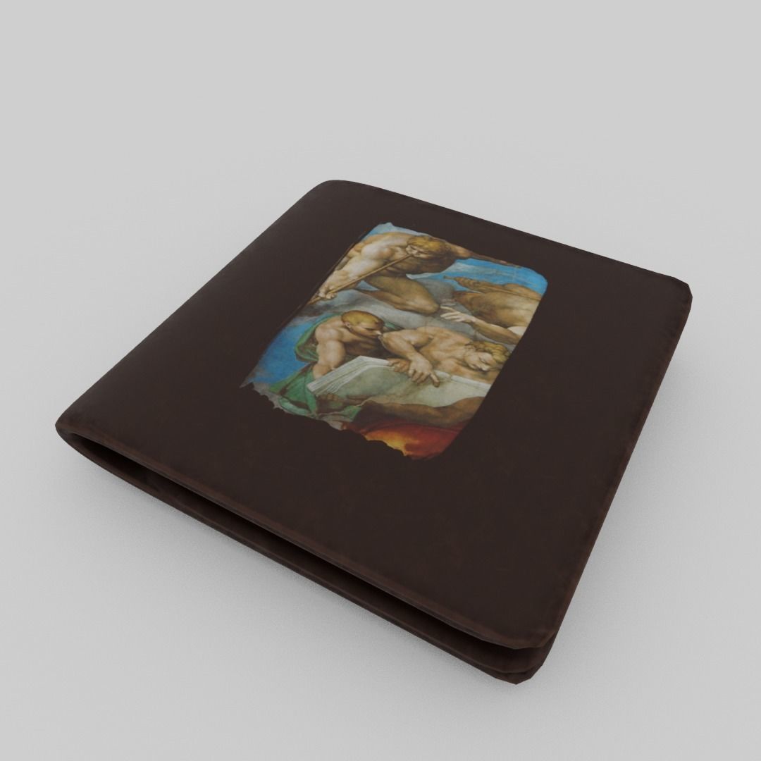 Greek wallet Low-poly 3D model_3