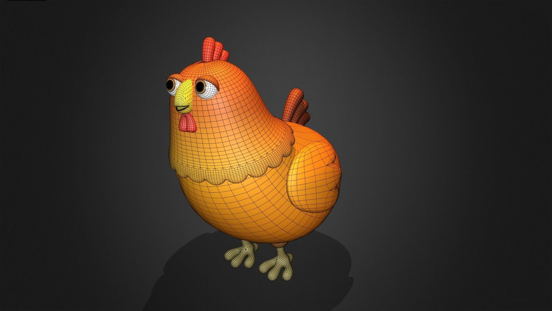 Asset - Cartoons - Chicken Hen Rigged 3D model_14