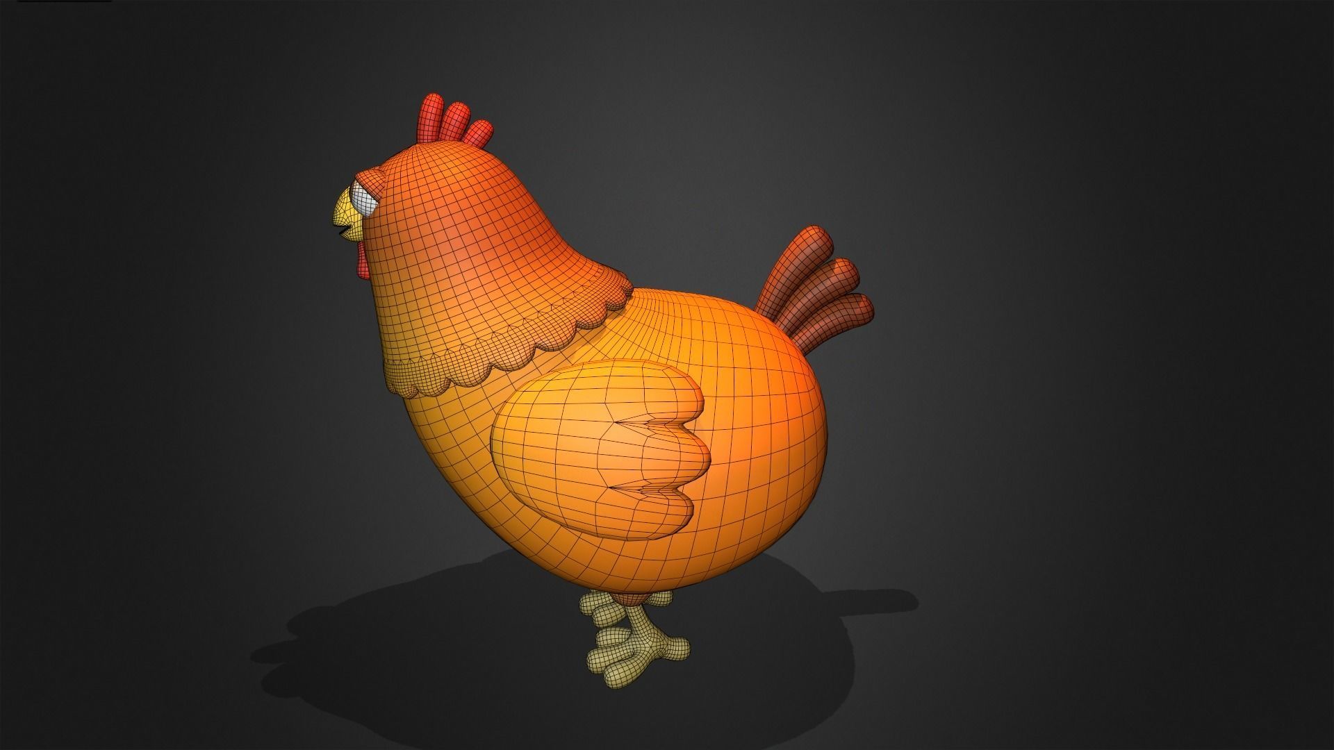 Asset - Cartoons - Chicken Hen Rigged 3D model_12
