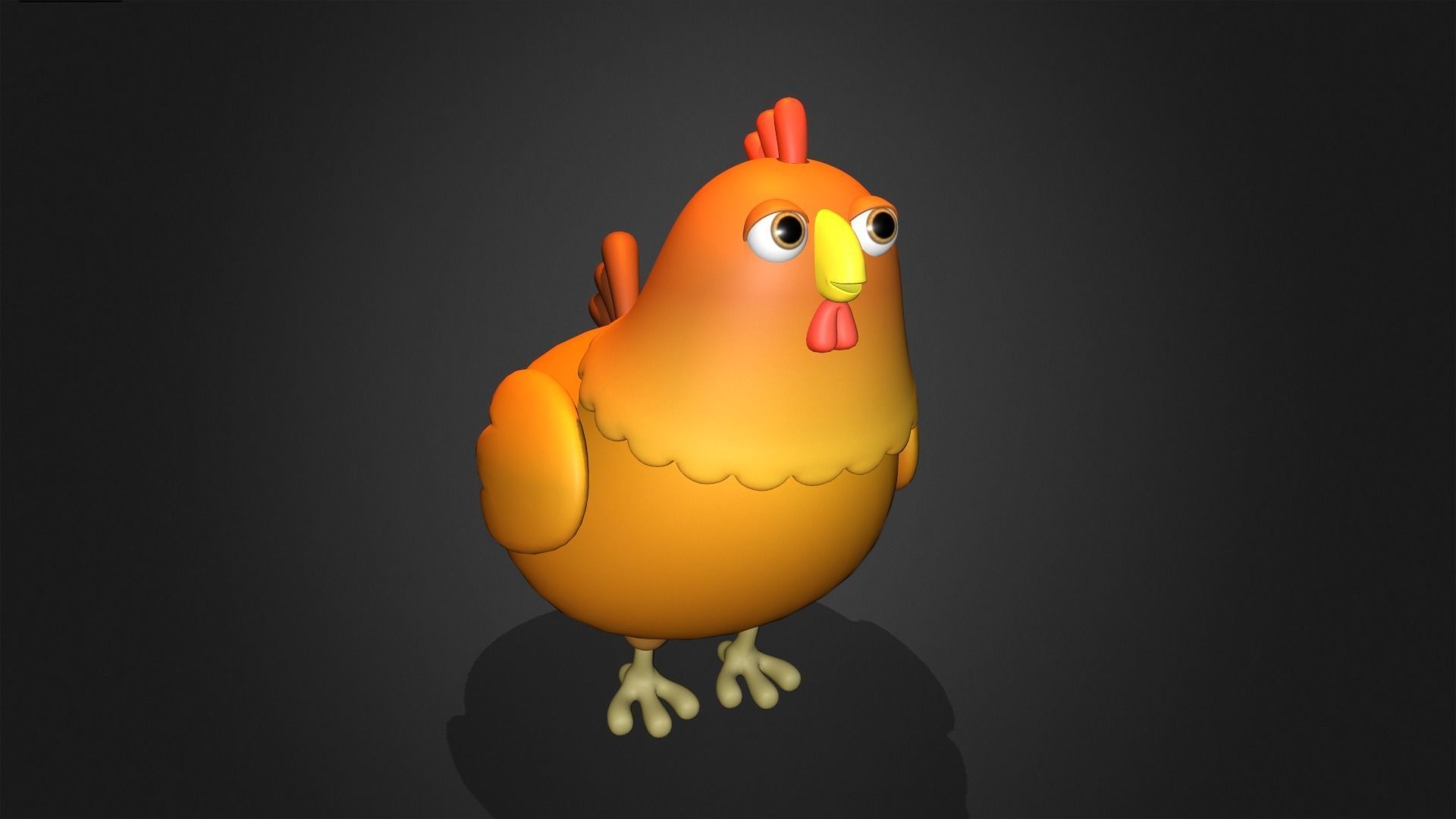 Asset - Cartoons - Chicken Hen Rigged 3D model_3