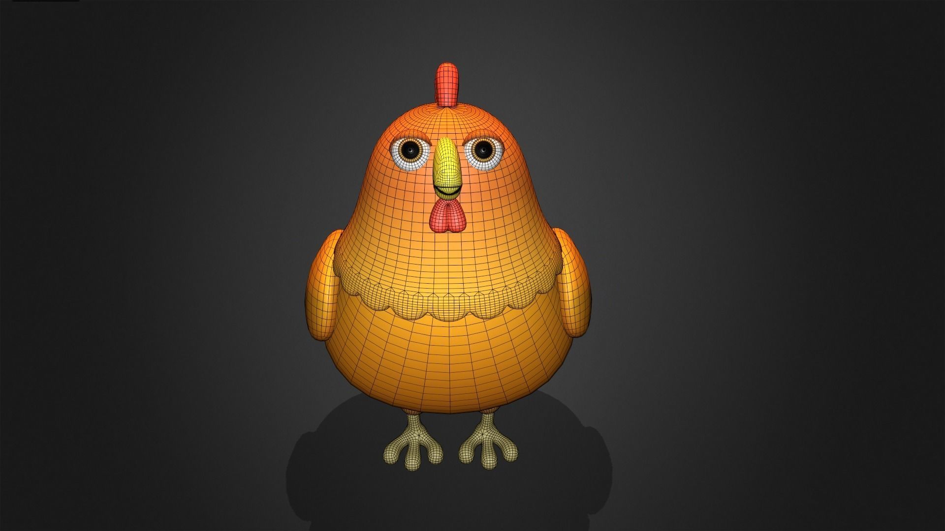 Asset - Cartoons - Chicken Hen Rigged 3D model_2