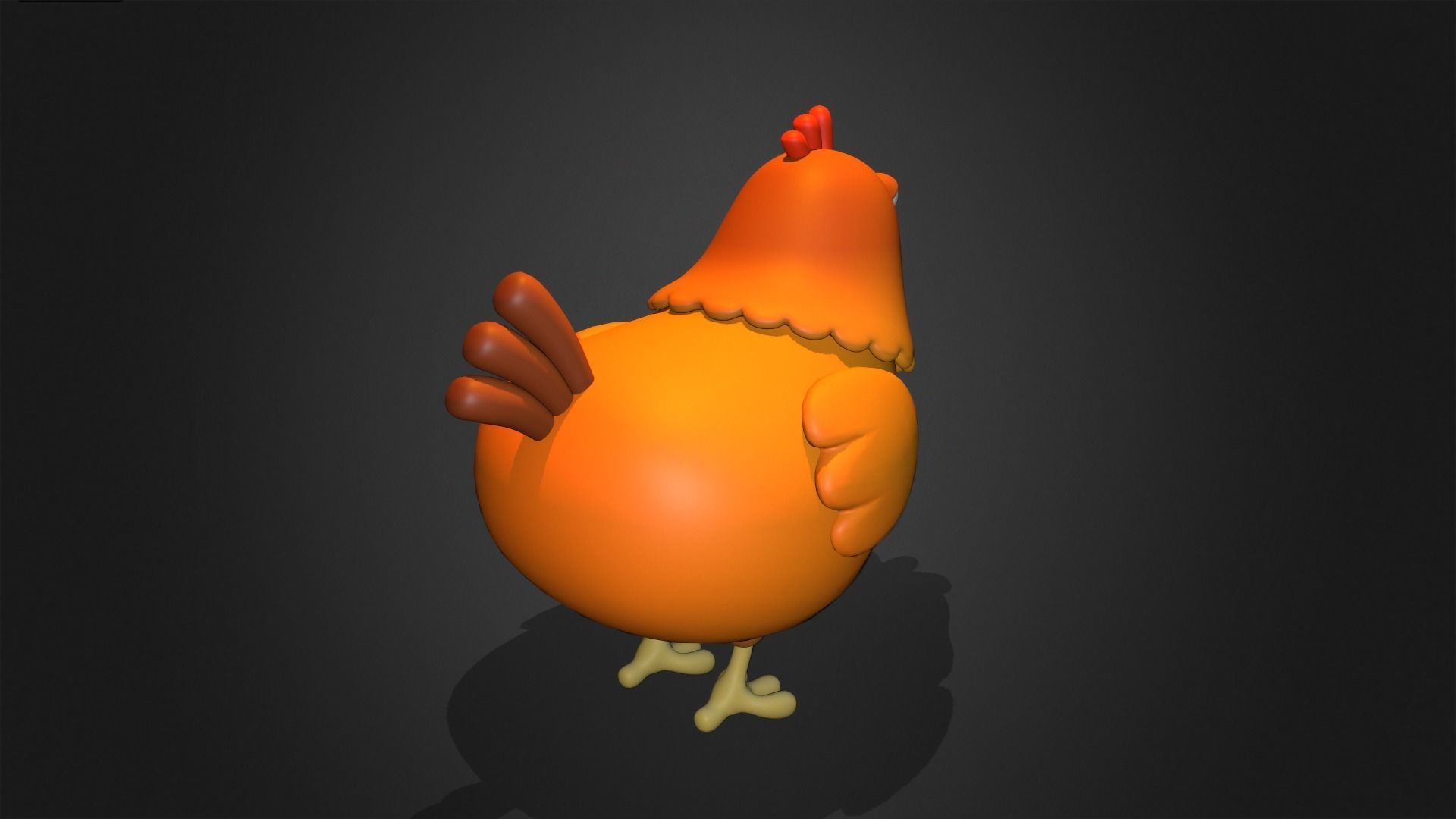 Asset - Cartoons - Chicken Hen Rigged 3D model_7