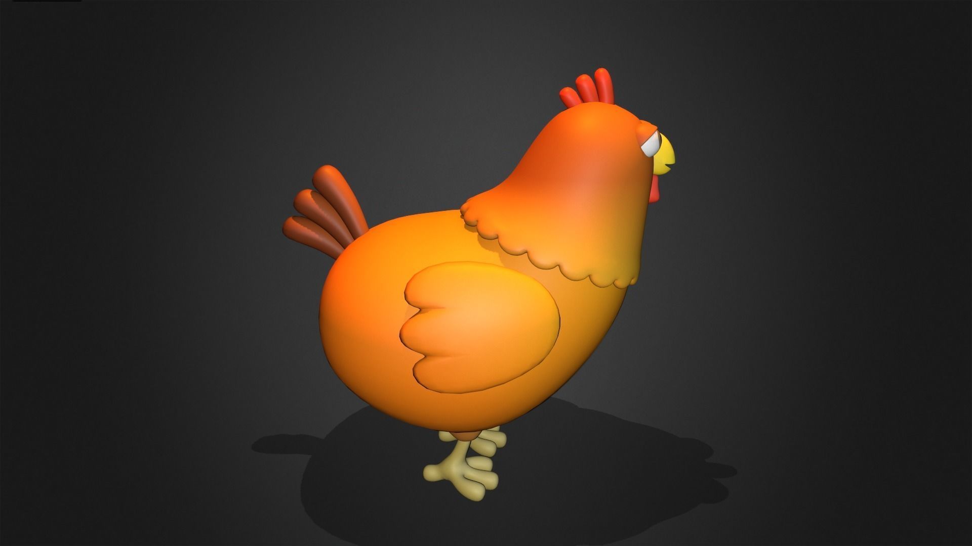 Asset - Cartoons - Chicken Hen Rigged 3D model_6