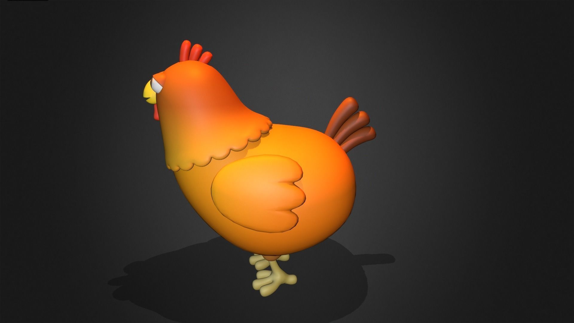 Asset - Cartoons - Chicken Hen Rigged 3D model_11