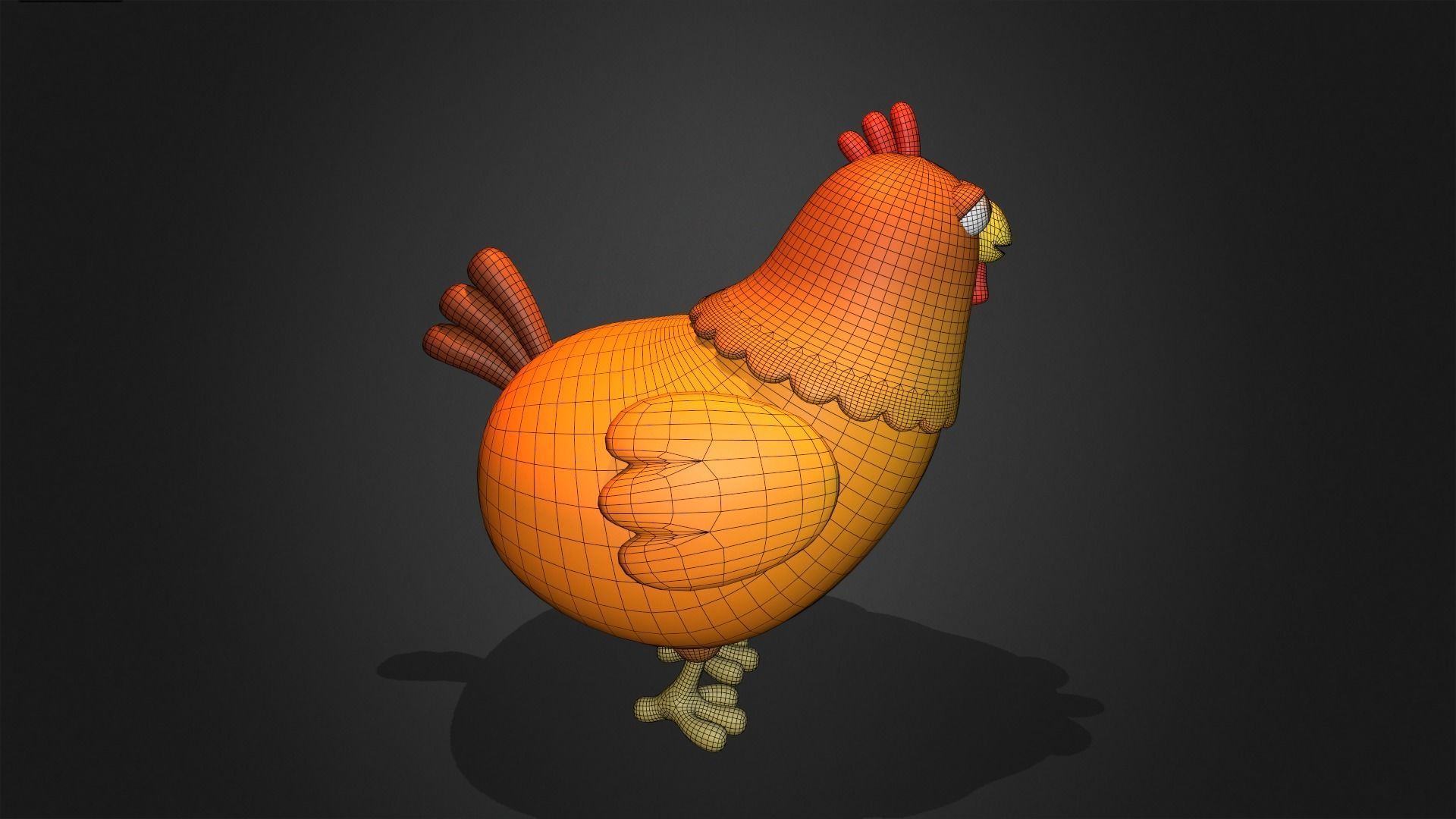 Asset - Cartoons - Chicken Hen Rigged 3D model_5