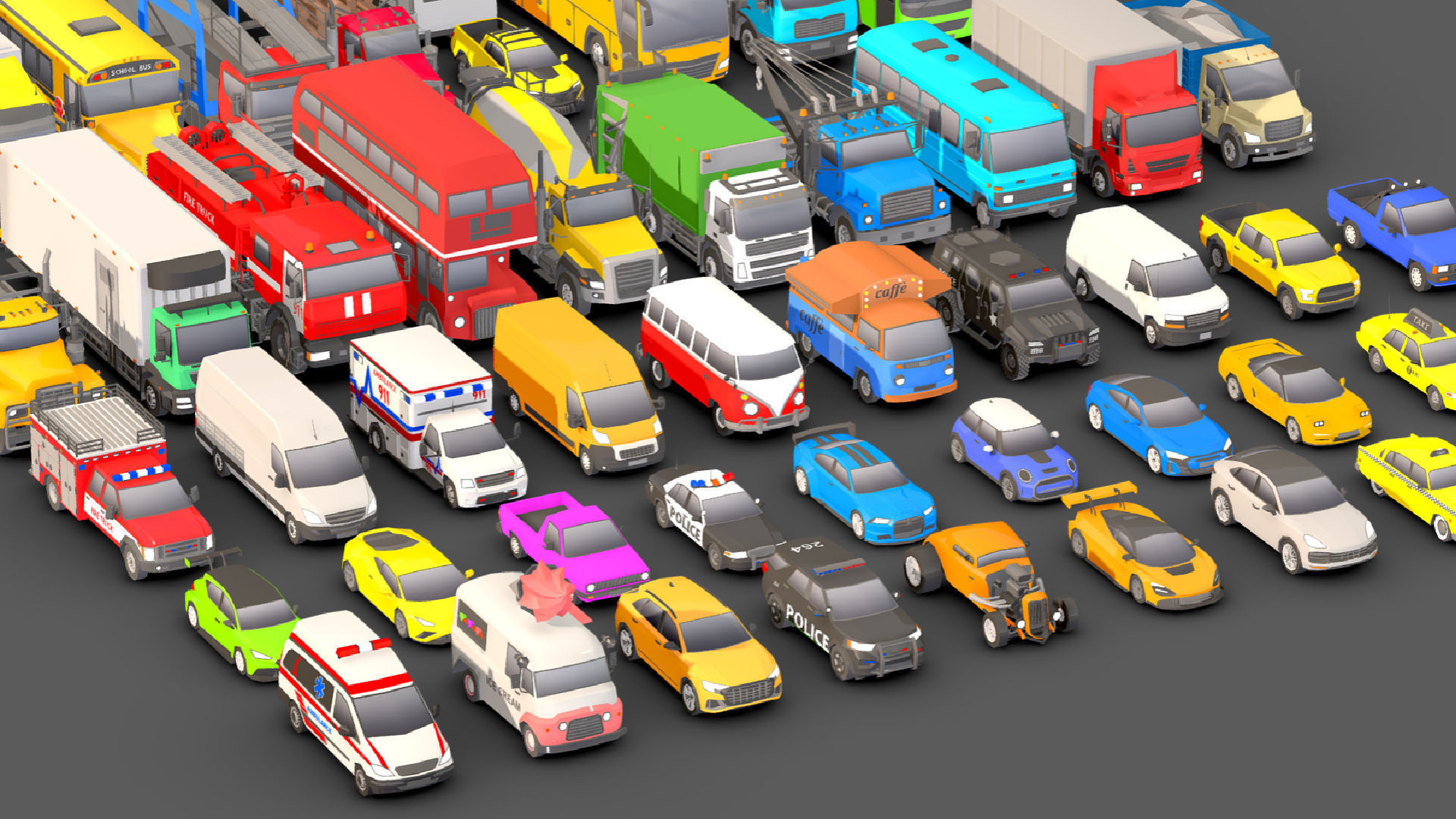 Vehicle Pack Low- Poly Low-poly 3D model_5