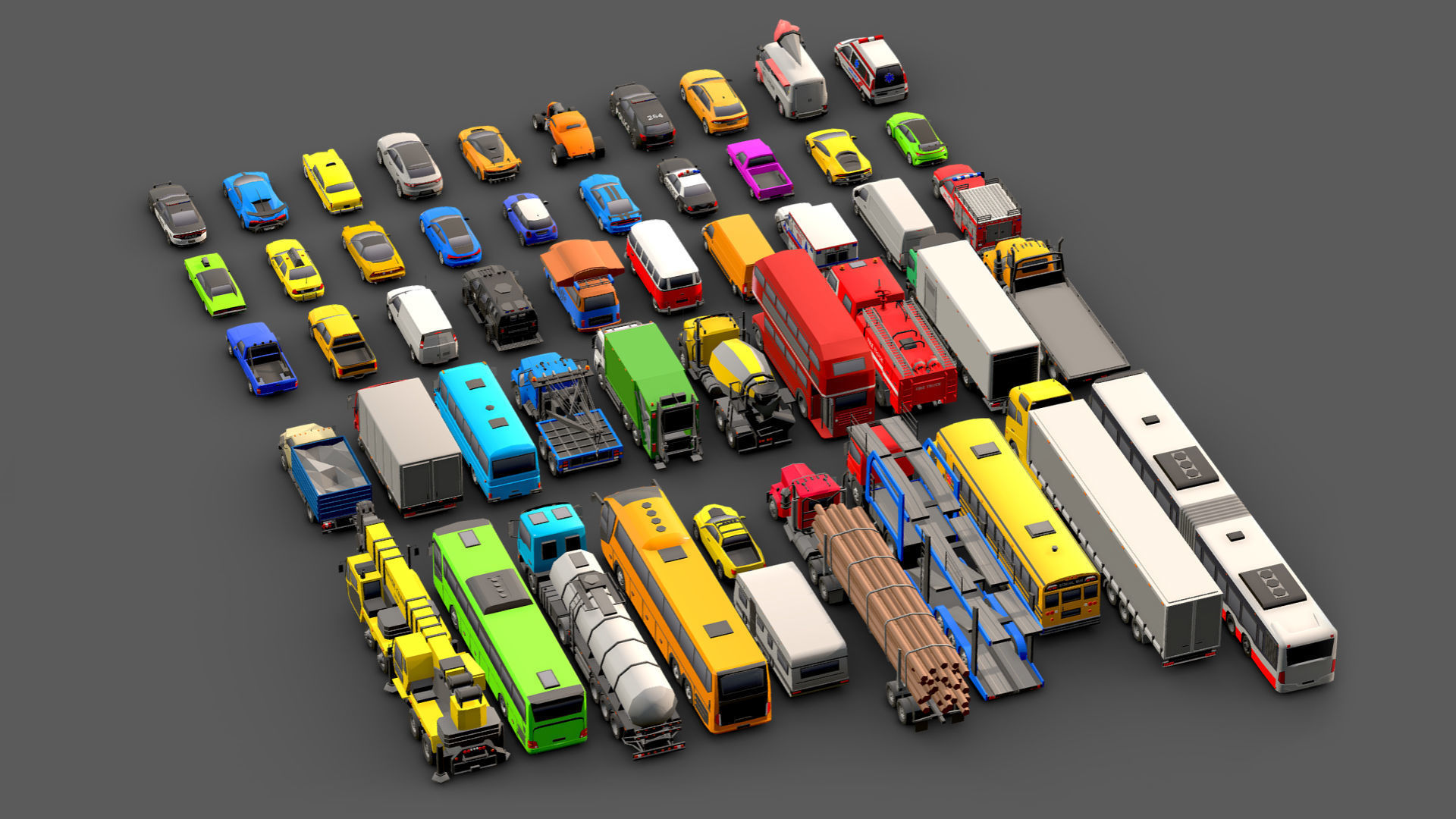 Vehicle Pack Low- Poly Low-poly 3D model_3
