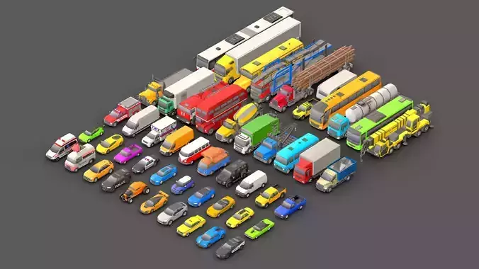 Vehicle Pack Low- Poly Low-poly 3D model
