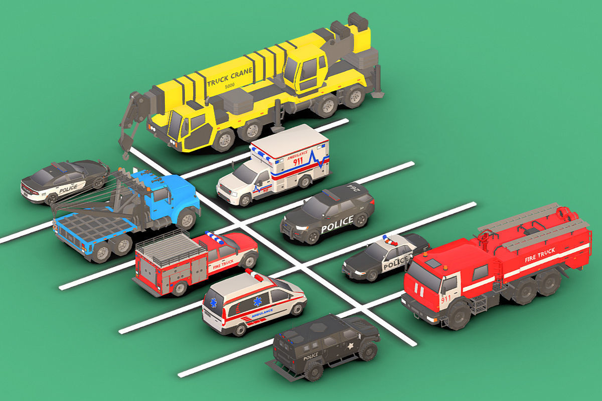 Vehicle Pack Low- Poly Low-poly 3D model_10