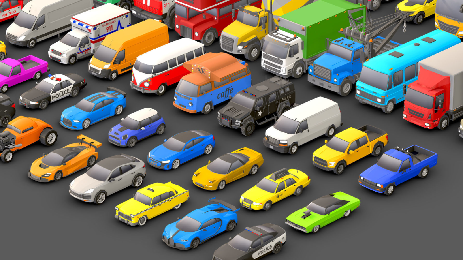 Vehicle Pack Low- Poly Low-poly 3D model_1